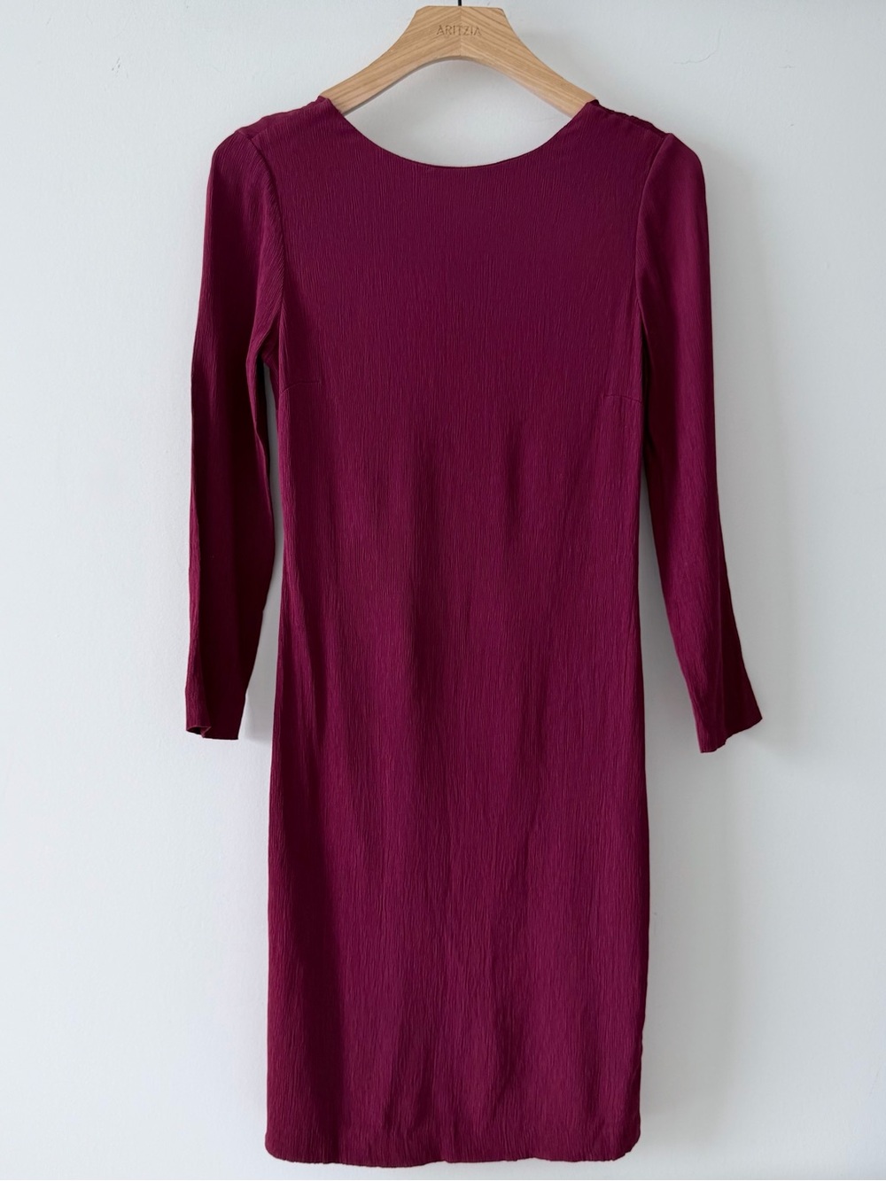Massimo Dutti Burgundy Open Back Dress Tie Back Cocktail Party Wedding Guest - Picture 2 of 16